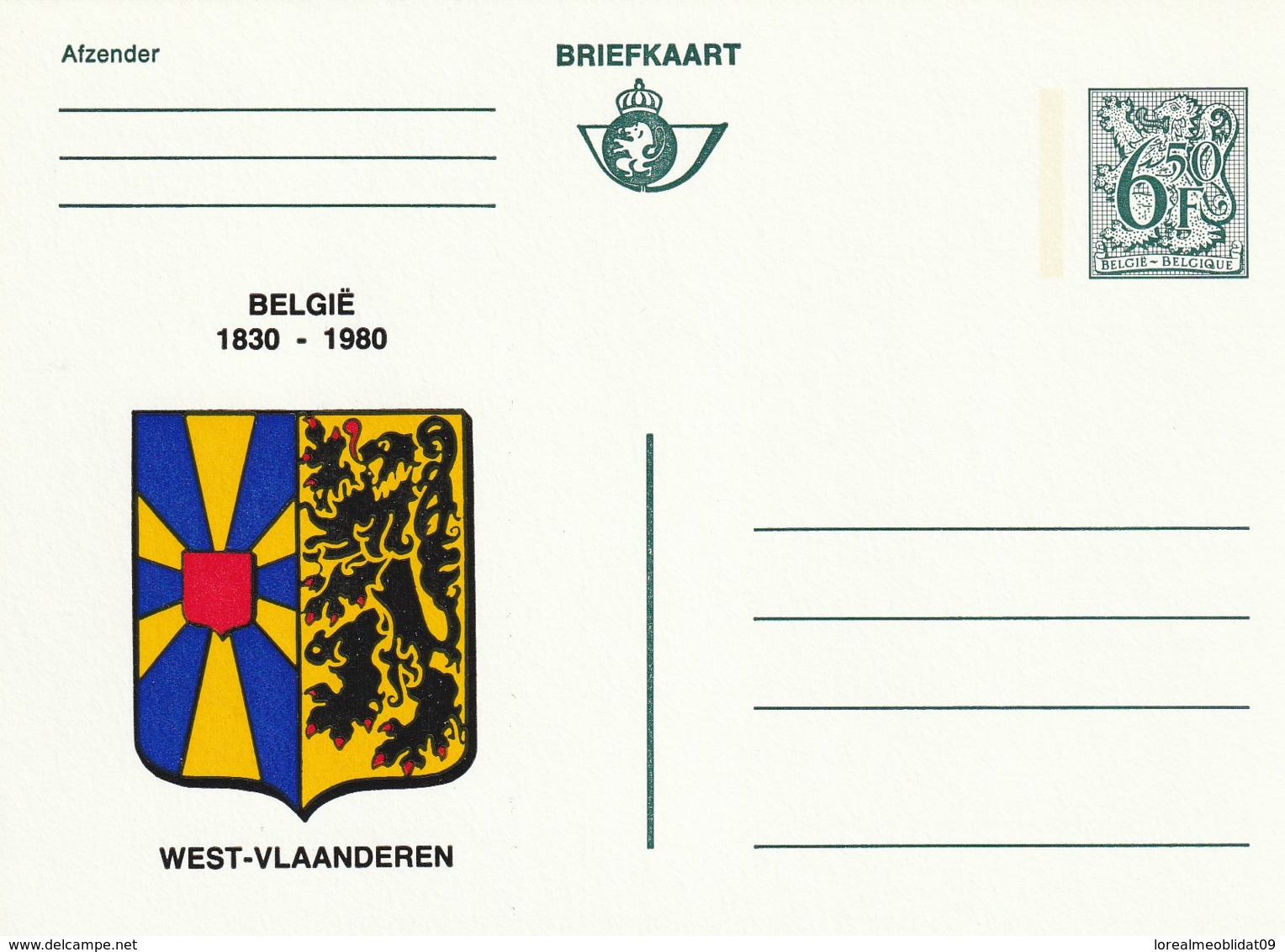 Briefkaart - 6F- België  1830-1980 - West-Vlaanderen - Briefkaarten 1951-..