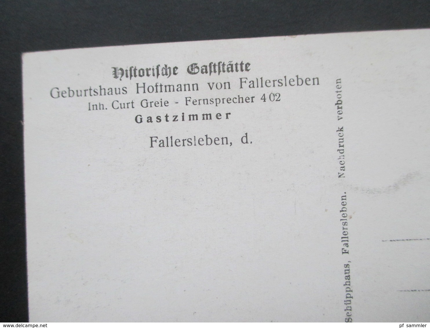 Alte AK Historische Gaststätte Geburtshaus Von Hoffmann Von Fallersleben Inh. Curt Greie Gastzimmer Fallersleben - Hotels & Gaststätten