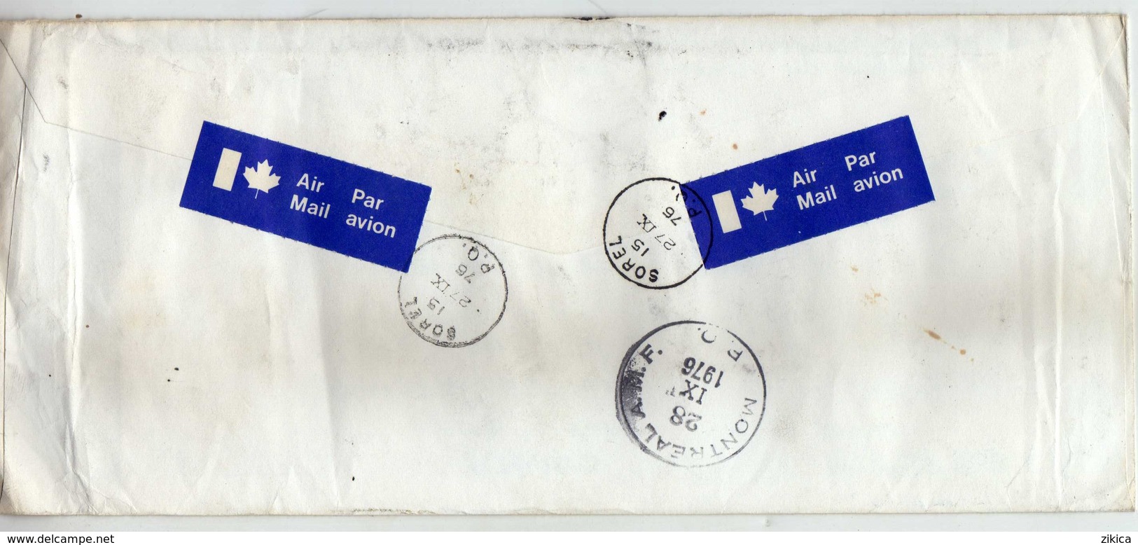 Canada Sorel Air Mail R - Letter 1976 Via Yugoslavia,Macedonia - Nice Stamps . 2 Scans - Cartas & Documentos