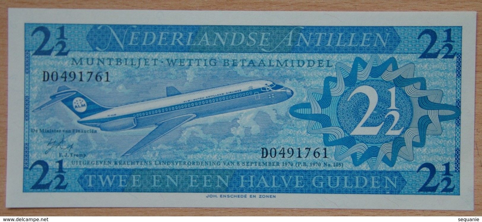 PAYS-BAS Antilles Néerlandaises 2 1/2 Gulden 08 Septembre 1970 - Niederländische Antillen (...-1986)