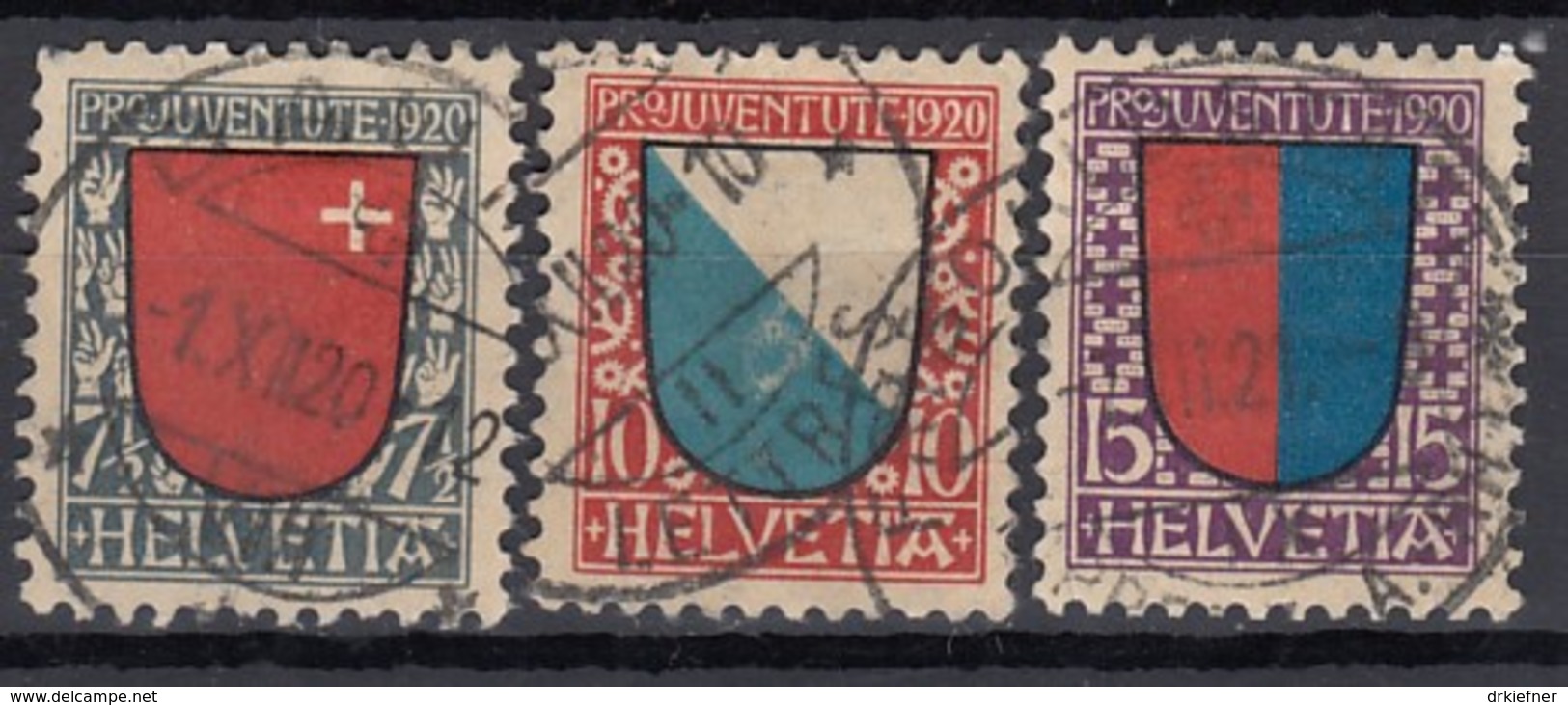 SCHWEIZ, 153-155, Gestempelt, Pro Juventute 1920 - Gebraucht