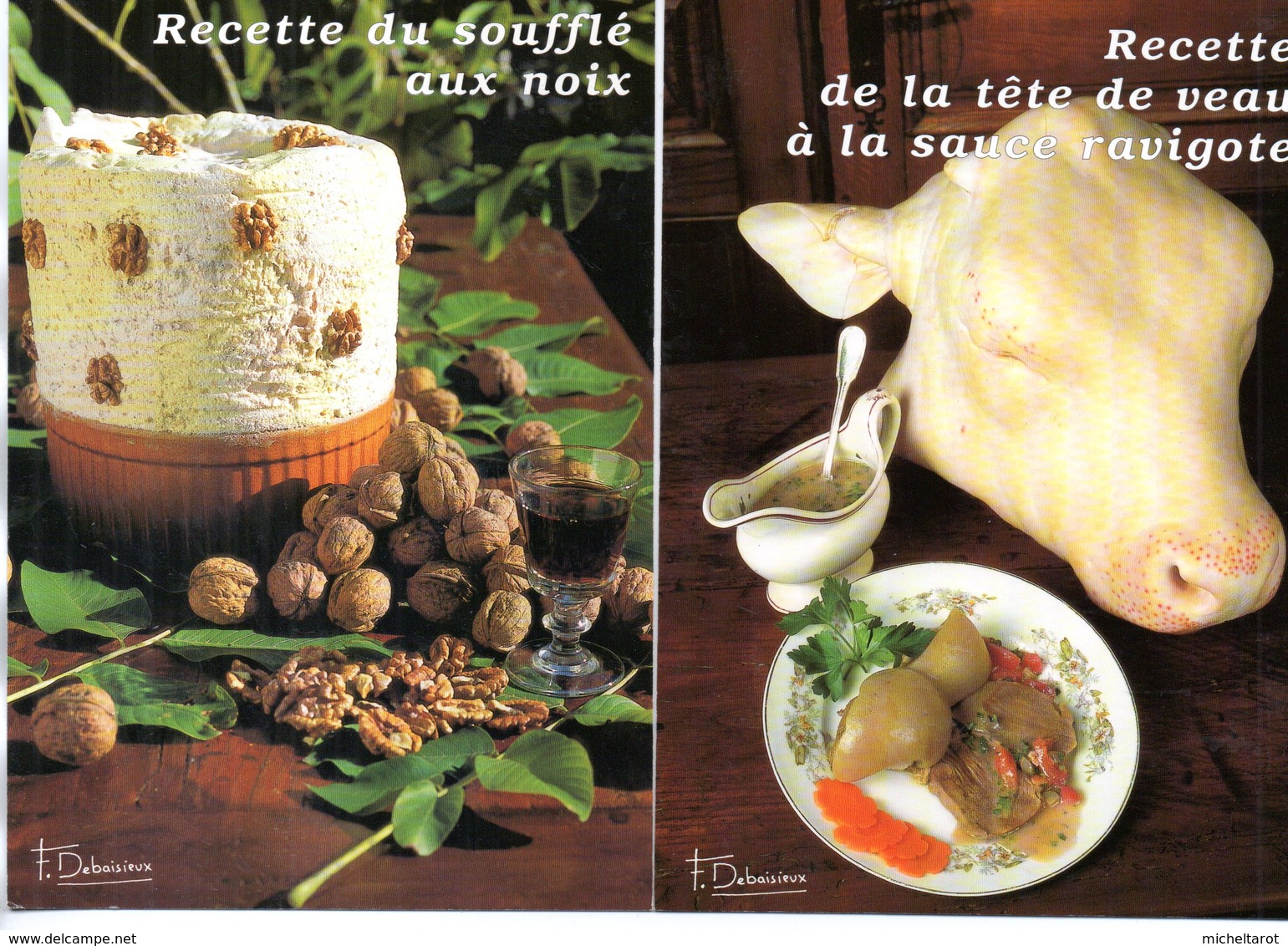 Recettes de cuisine : Lot de 10 cartes neuves  de plats régionaux Editions Debaisieux