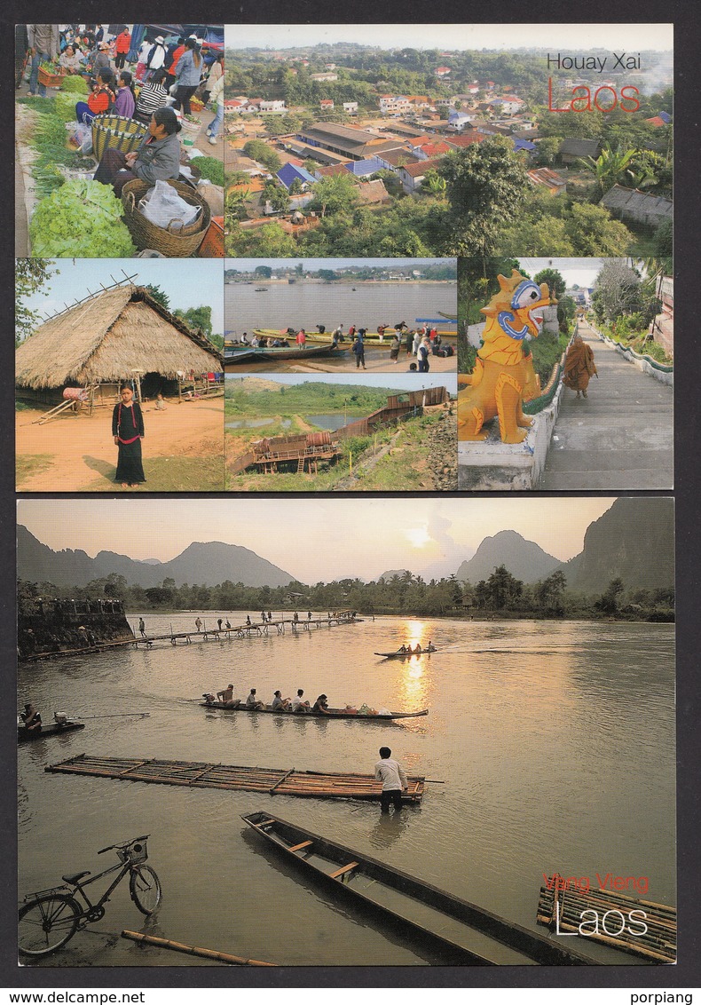 Laos 2014 Wrong Value Overprint Upside Down Mi 2258 / 61 On Postcard - Laos