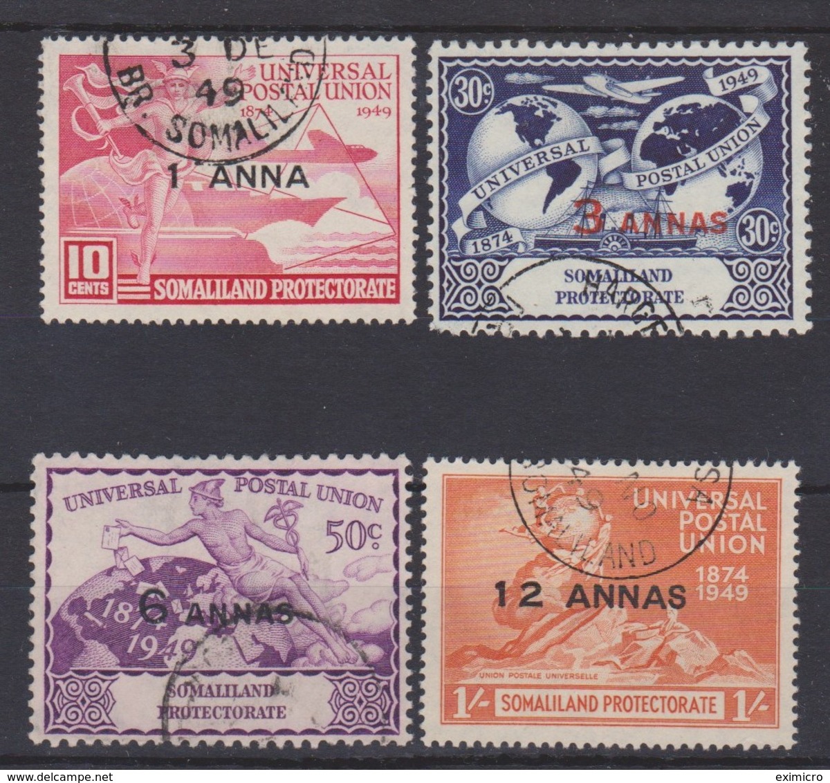 SOMALILAND 1949 UPU SET FINE USED Cat £11 - Somaliland (Protettorato ...-1959)