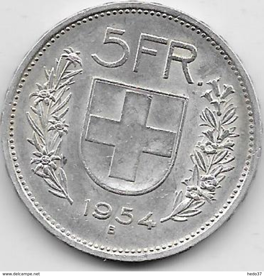 Suisse - 5 Francs - 1954 - Argent - Autres & Non Classés