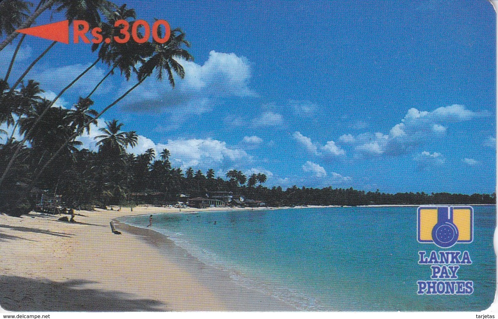 TARJETA DE SRY LANKA DE Rs.300 DE UNA PLAYA (5SRLB) - Sri Lanka (Ceilán)