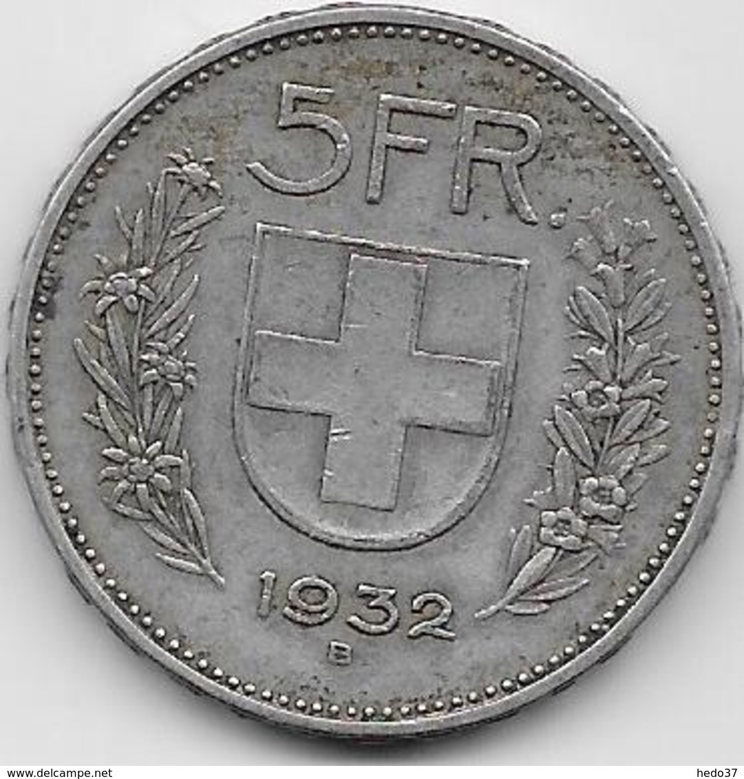 Suisse - 5 Francs - 1932 - Argent - Autres & Non Classés