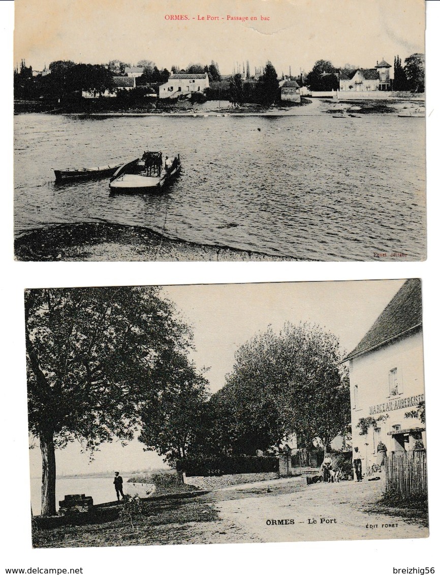 Saône Et Loire ORMES Le Port  2 Cartes (Marceau Aubergiste) - Autres & Non Classés