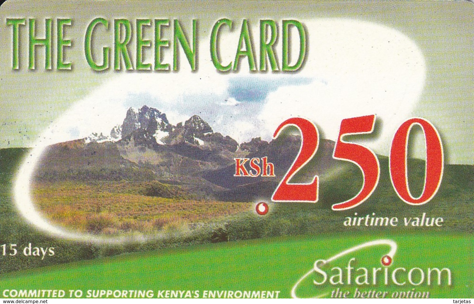 TARJETA DE KENIA DE GREEN CARD DE KSH 250 PAISAJE DATE 30/06/2003 - Kenya