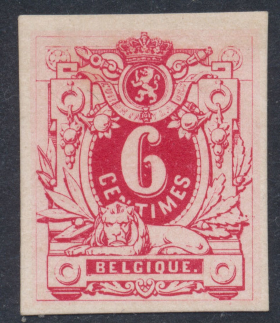 Essai - Lion Couché (Sous Type 2, Non Adopté) 6ctm Rouge Vif, Tirage En Photogravure Sur Papier Blanc Couché STES 1558 - Probe- Und Nachdrucke