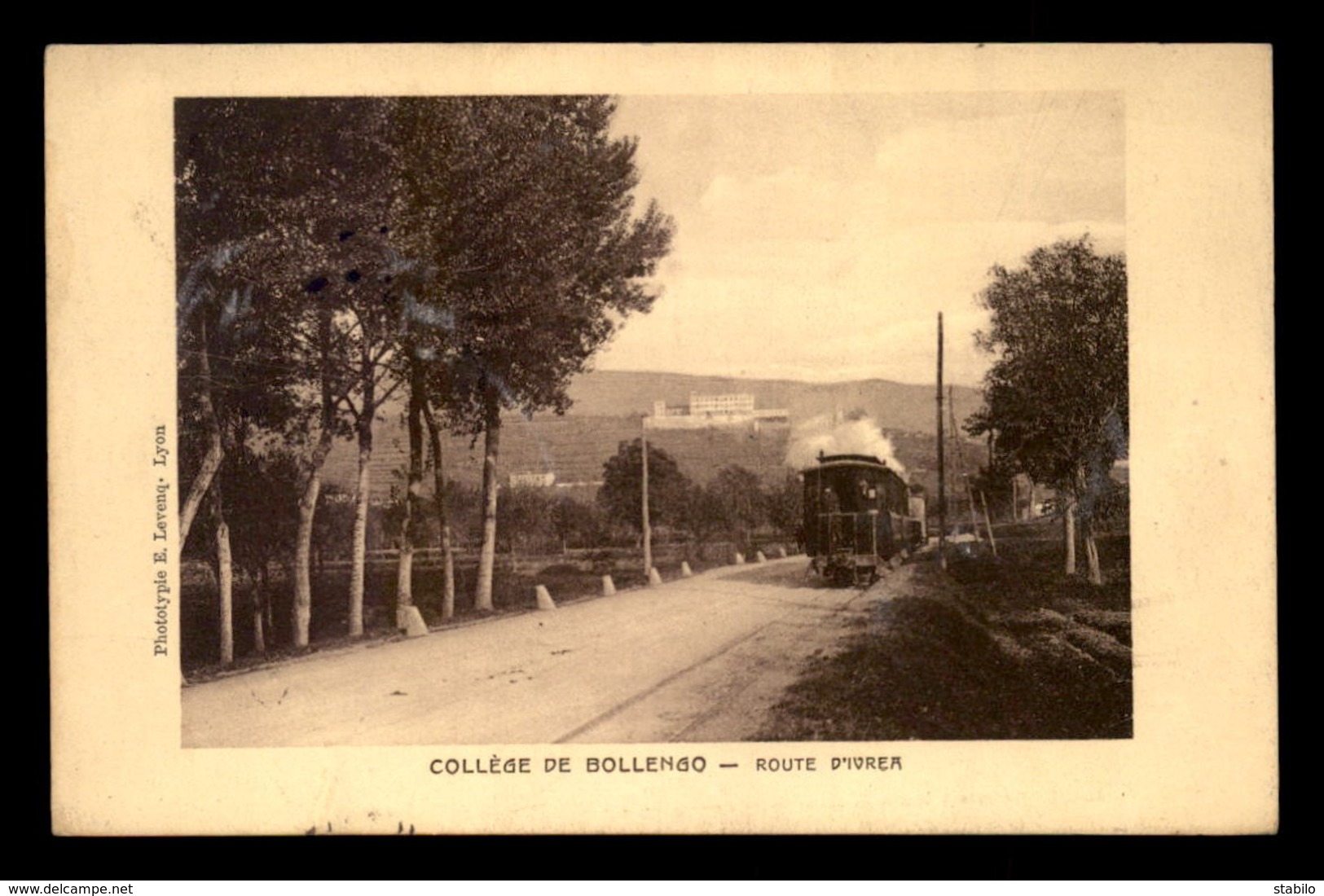 ITALIE - COLLEGE DE BOLLENGO - ROUTE D'IVREA - TRAMWAY A VAPEUR - Autres & Non Classés