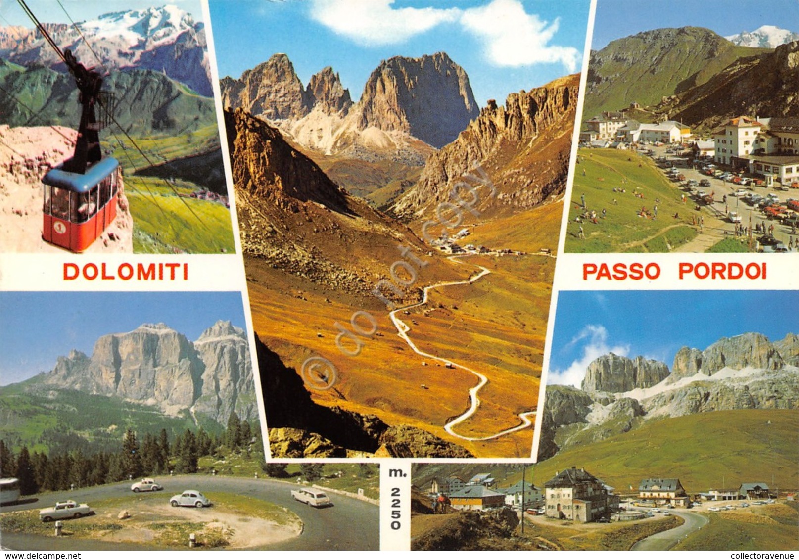 Cartolina Passo Pordoi Vedute Timbro Benott Marmolada  (Trento) - Trento