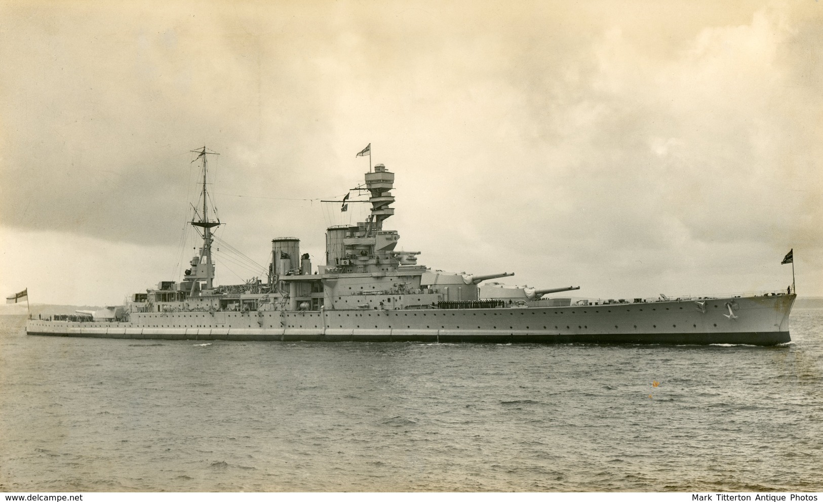 Large Photograph - HMS Dreadnought / Battleship By Wright & Logan - Guerre, Militaire