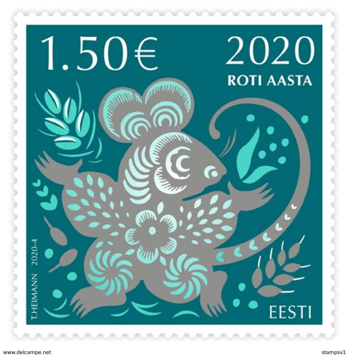 Estonia 2020  Chinese New Year - Year Of The Rat. Mi 975 - Estland