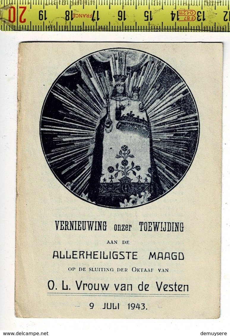 KL 10542 - VERNIEUWING ONZER TOEWIJDING AAN DE ALLERHEILIGSTE MAAGD 1943 - Images Religieuses