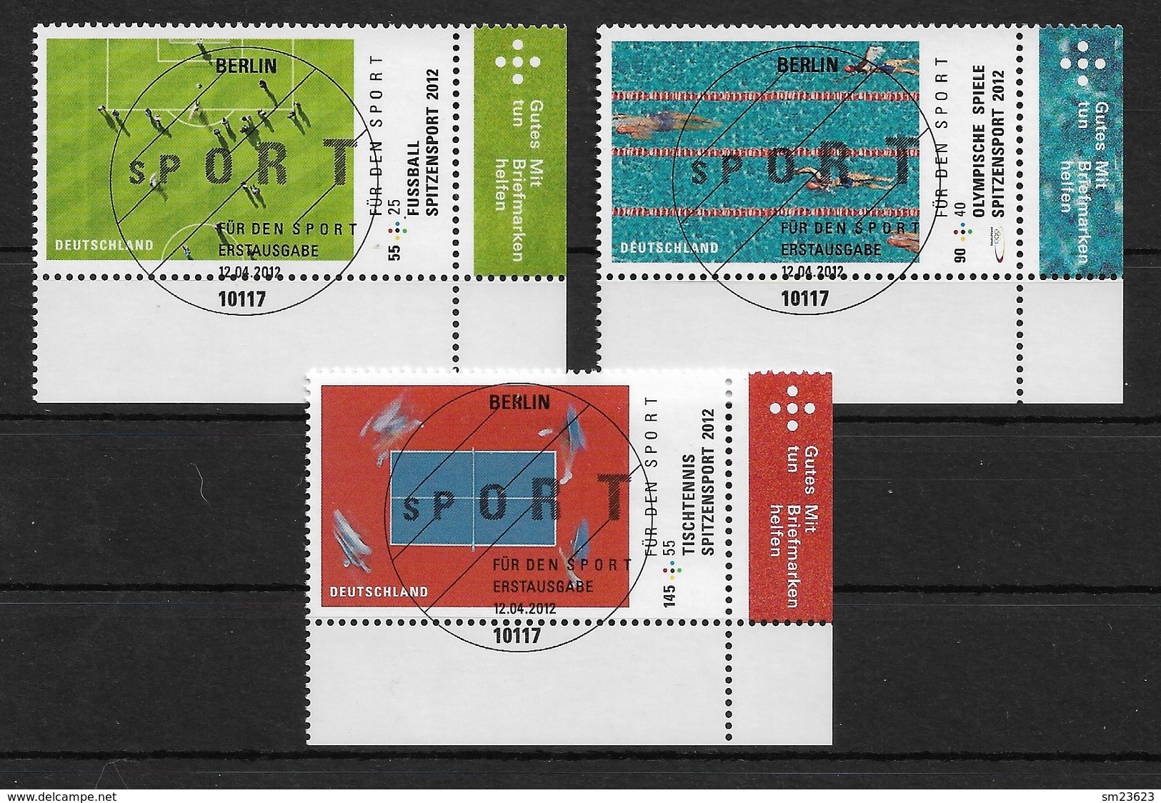 BRD 2012  Mi.Nr. 2924 / 26 , Sporthilfe - Spitzensport - Gestempelt / Fine Used / (o) - Gebraucht