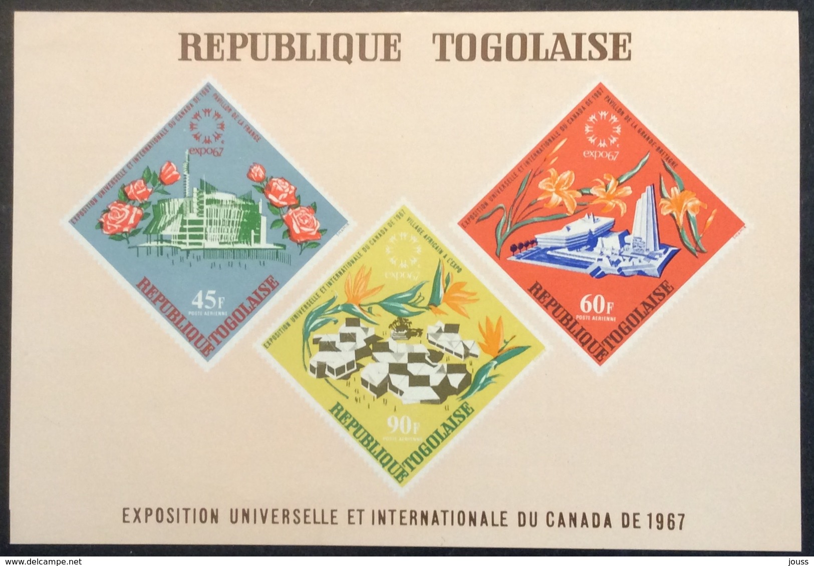 BF35 Togo Bloc Feuillet 26 Exposition Universelle Et Internationale Du Canada De 1967 Poste Aérienne - Togo (1960-...)