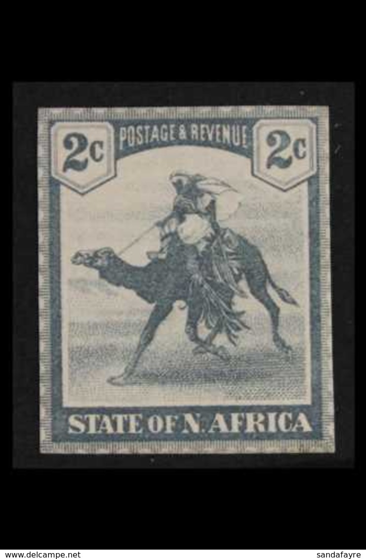 STATE OF NORTH AFRICA  1890's 2c Grey 'Camel Rider' De La Rue Local Stamp IMPERF ESSAY Recess Printed On Ungummed White  - Sonstige & Ohne Zuordnung