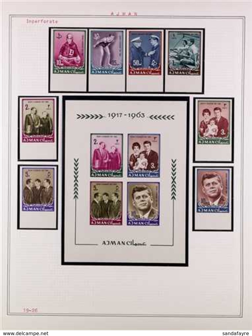 1964-66 IMPERF NEVER HINGED MINT COLLECTION.  An Attractive Collection Of Imperf Sets & Associated Miniature Sheets Inc  - Ajman