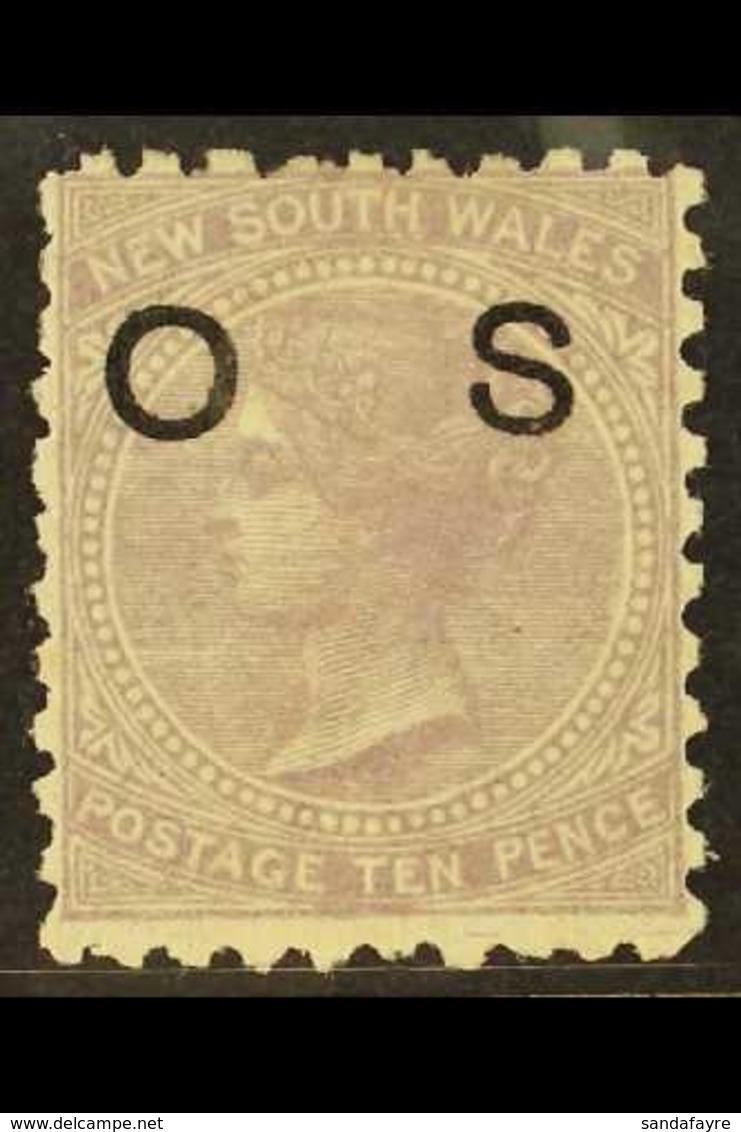 NEW SOUTH WALES  OFFICIAL 1880 10d Lilac Perf 10 With "O S" OVERPRINT DOUBLE ONE ALBINO Variety, SG O18a, Mint, Fresh &  - Andere & Zonder Classificatie