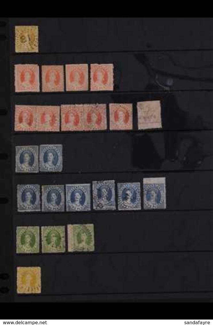 QUEENSLAND  1864-65 Small Star Chalon Issues, A Small Collection With 1d Mint (diagonal Bend) And Unused (3), Used (6, I - Autres & Non Classés
