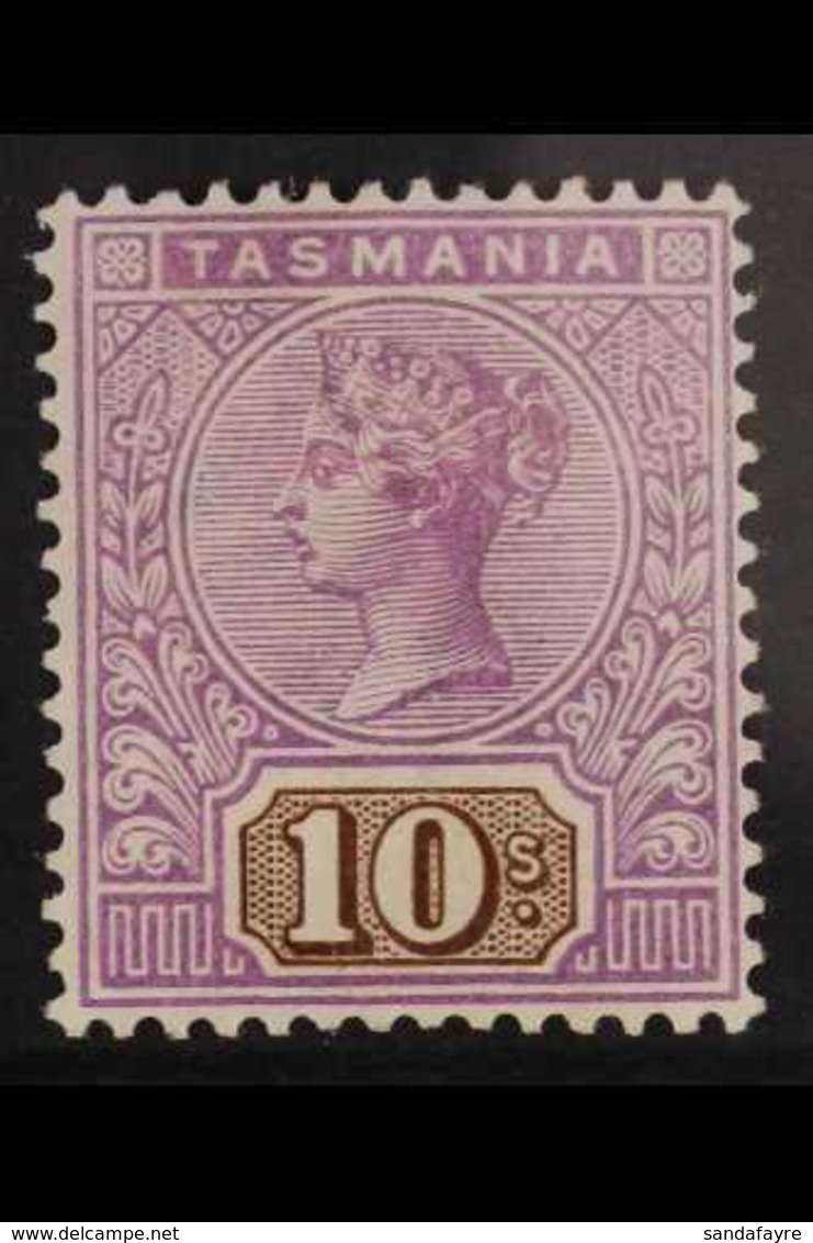 TASMANIA  1892-99 10s Mauve And Brown, SG 224, Very Fine Mint, A Superb Example. For More Images, Please Visit Http://ww - Andere & Zonder Classificatie