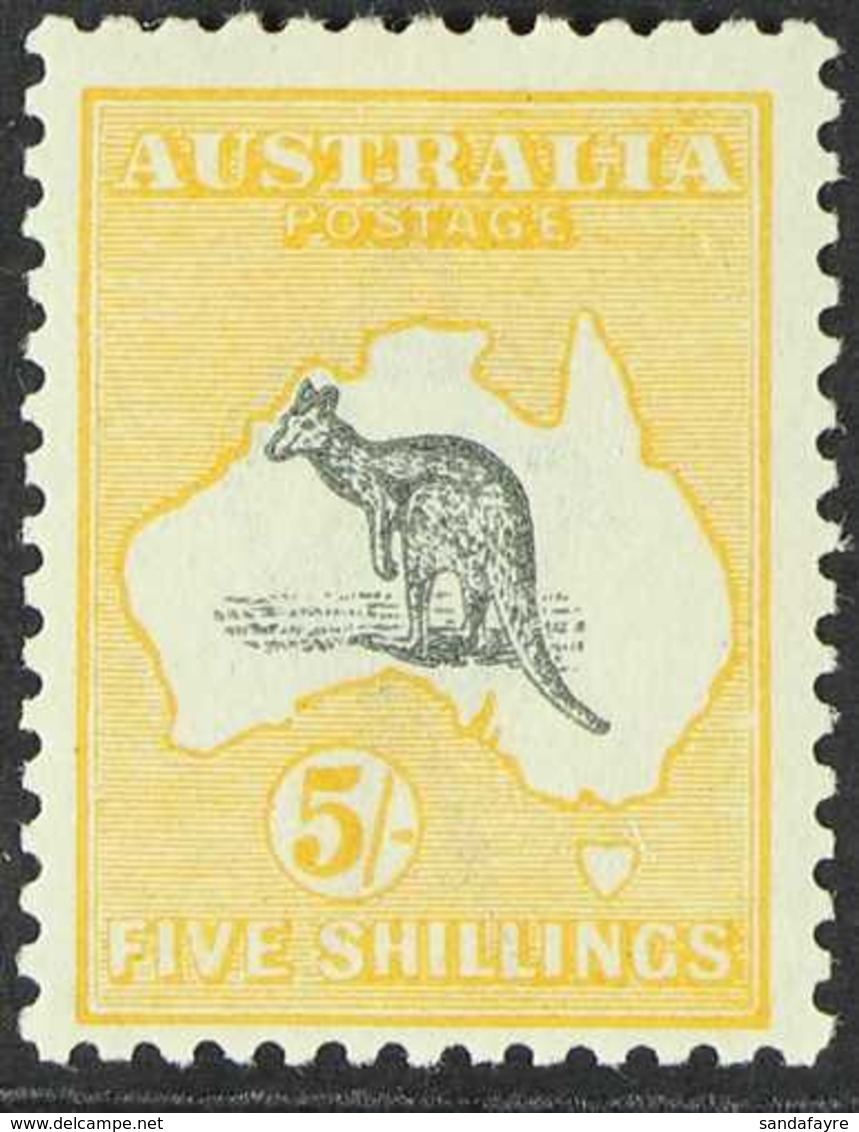 1915 - 27  5s Grey And Deep Yellow, Wmk Narrow Crown, Kangaroo, SG 42b, Superb Mint. For More Images, Please Visit Http: - Andere & Zonder Classificatie