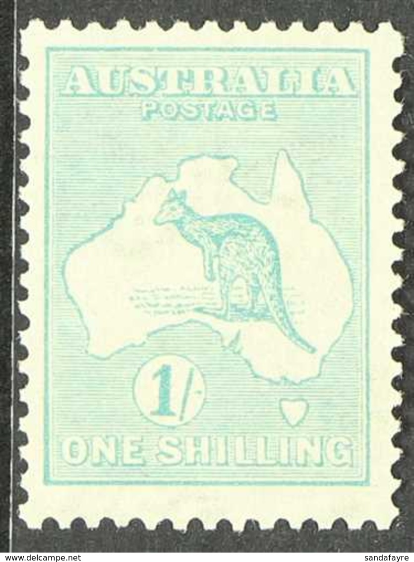1915-27  1s Blue-green Kangaroo Die IIB With WATERMARK SIDEWAYS Variety, SG 40ba, Never Hinged Mint, Fresh. For More Ima - Autres & Non Classés