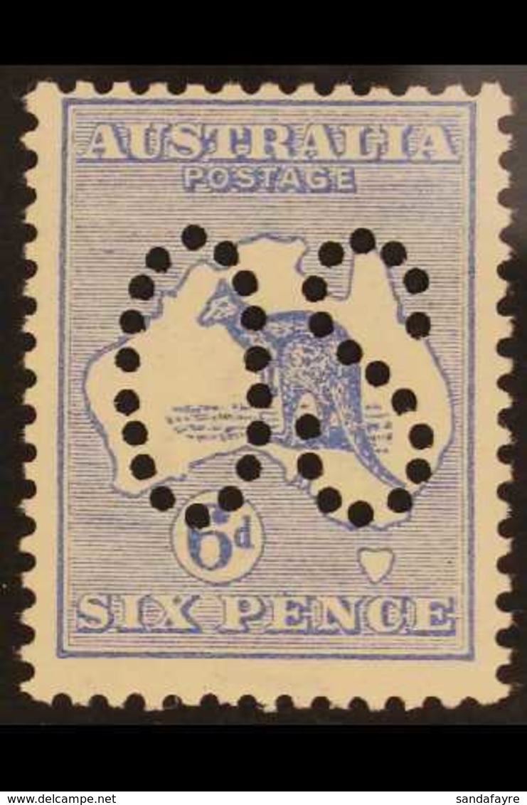 OFFICIAL  1913 6d Ultramarine With Large "OS" Puncture, SG O8, Never Hinged Mint. For More Images, Please Visit Http://w - Andere & Zonder Classificatie