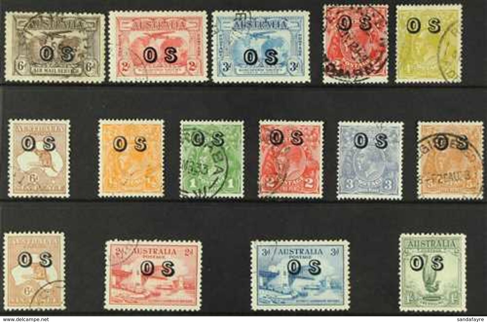 OFFICIALS  1931-1933 COMPLETE FINE USED COLLECTION Presented On A Stock Card, Includes 1931 Air Set Incl 6d Sepia, 1932- - Andere & Zonder Classificatie