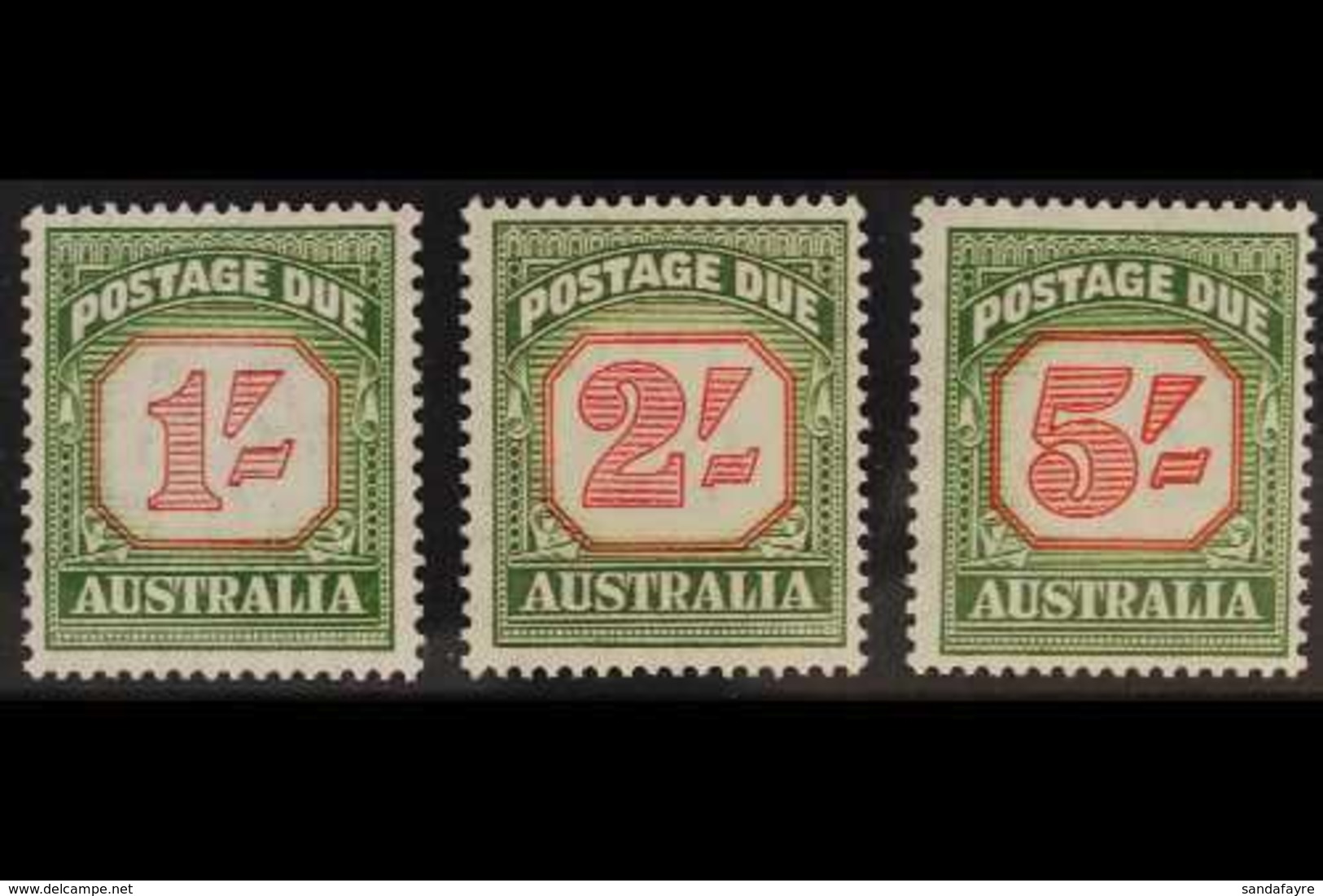 POSTAGE DUES  1953-59 Carmine And Deep Green Set, SG D129a/D131a, Never Hinged Mint (3 Stamps) For More Images, Please V - Andere & Zonder Classificatie