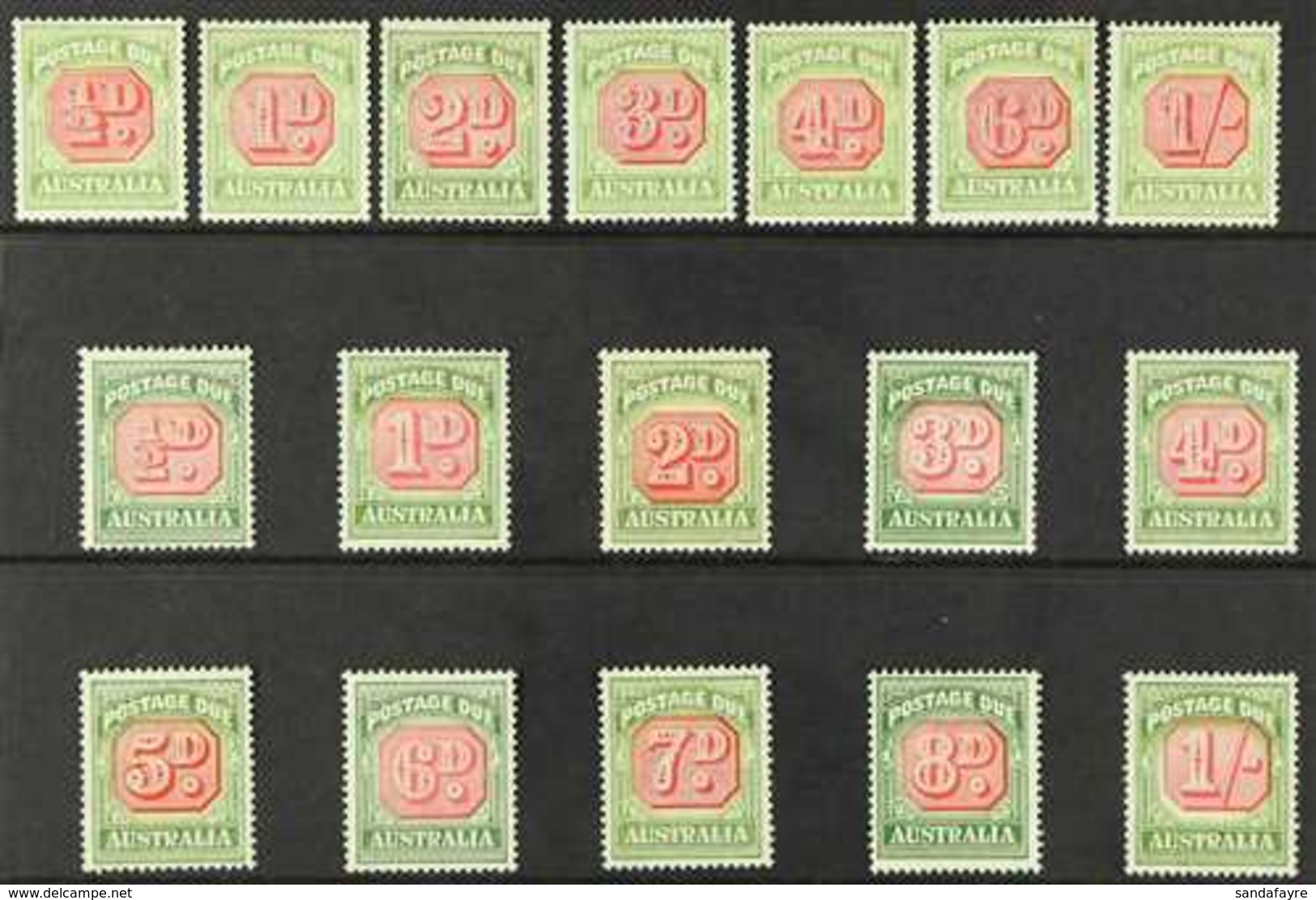 POSTAGE DUES  1938-57 KGVI COMPLETE MINT Issue Inc 1938 Set (SG D112/118) & 1946-57 Redrawn Set (SG D119/128), Very Fine - Autres & Non Classés