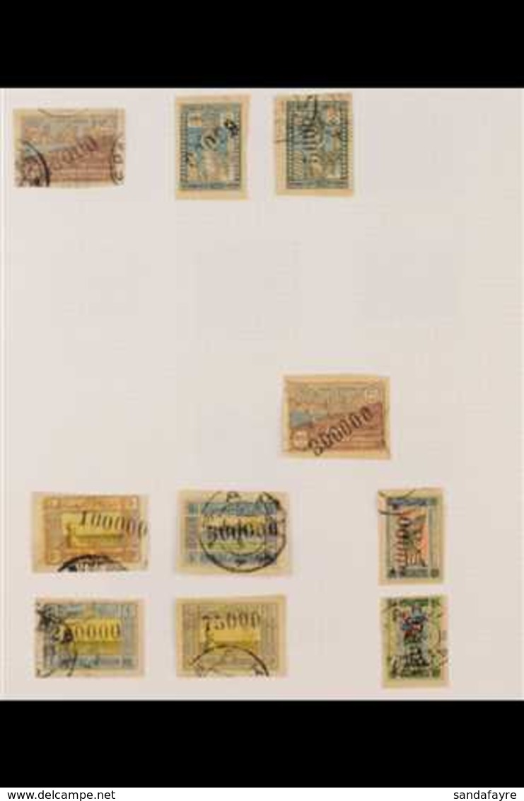 1919-1923 COLLECTION  On Leaves, Mint & Used, Includes Various 1923 Surcharges Used, 1920's Bogus Perf & Imperf Sets Min - Azerbeidzjan