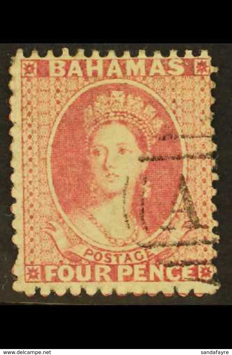 1862  4d Dull Rose, No Watermark,  Perf.13, SG 18, Fine Used With Neat "AO5" Cancel, One Short Perf At Left, Cat.£375. F - Andere & Zonder Classificatie