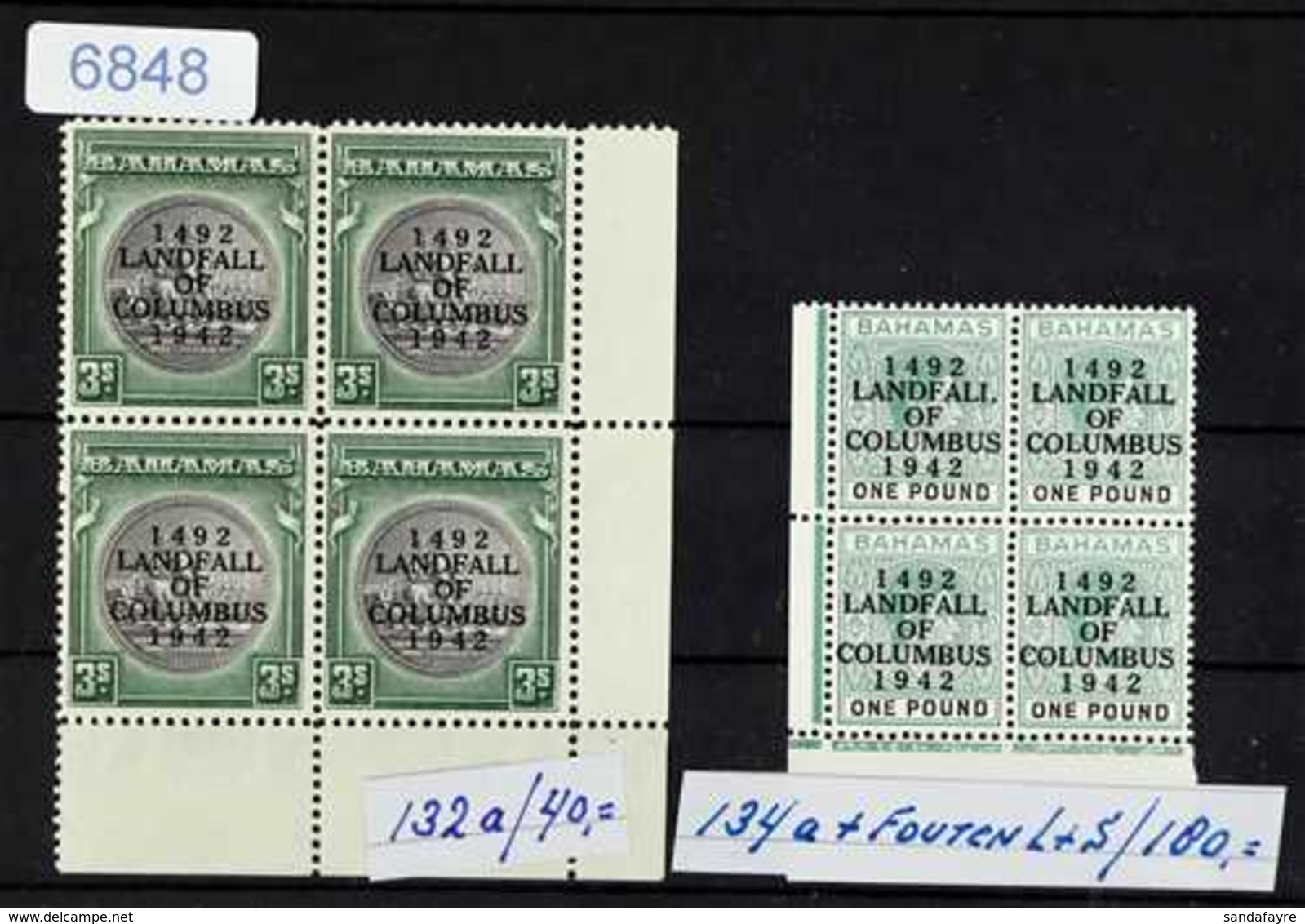 1942 "LANDFALL" SPECIALISED MINT SELECTION  Attractive Group Of Blocks, Shades, Inscription Blocks Etc Between SG 162 -  - Autres & Non Classés