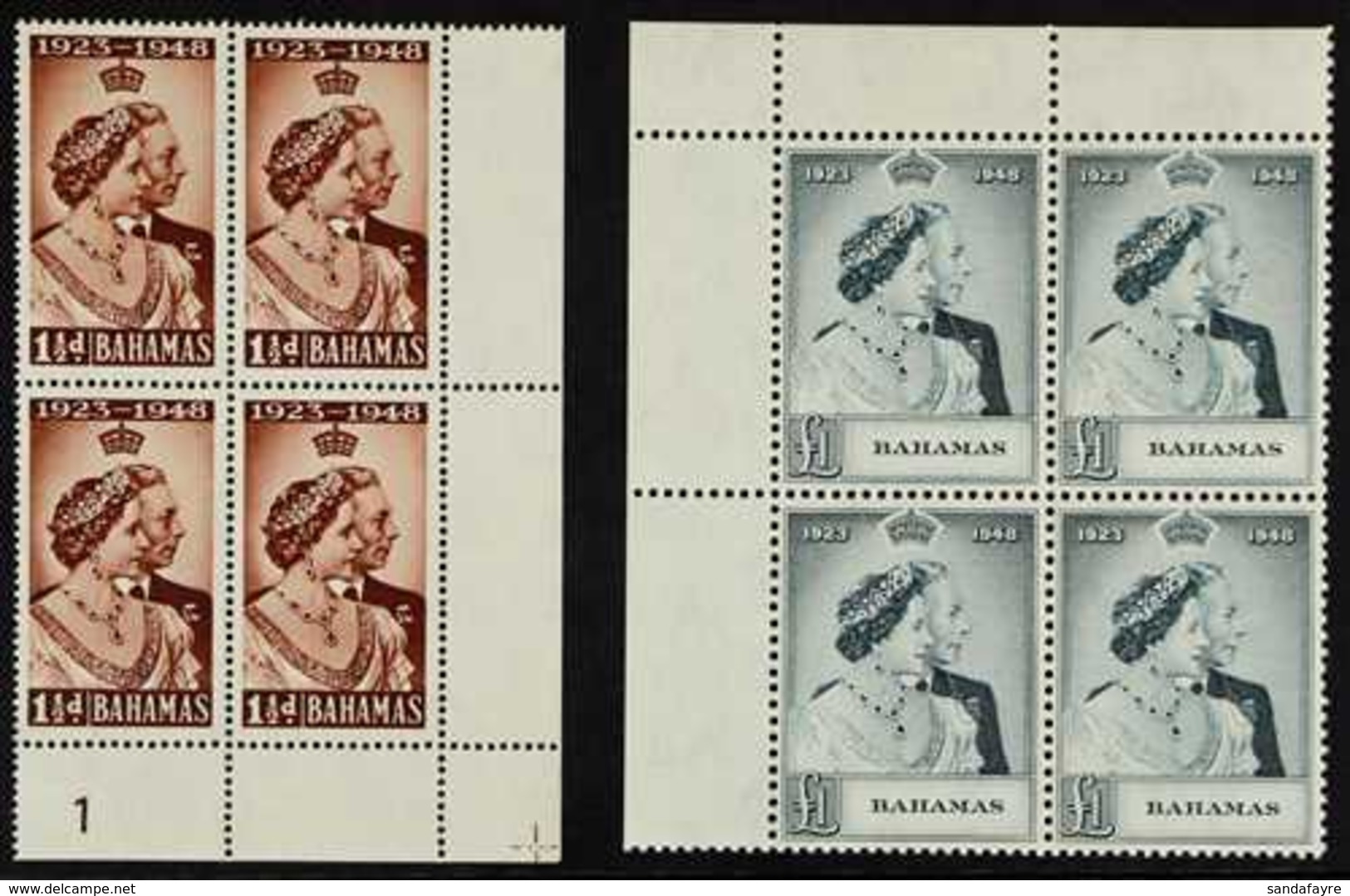 1948  Royal Silver Wedding Pair, SG 194/5, In Never Hinged Mint Corner Blocks Of 4. (8 Stamps) For More Images, Please V - Andere & Zonder Classificatie