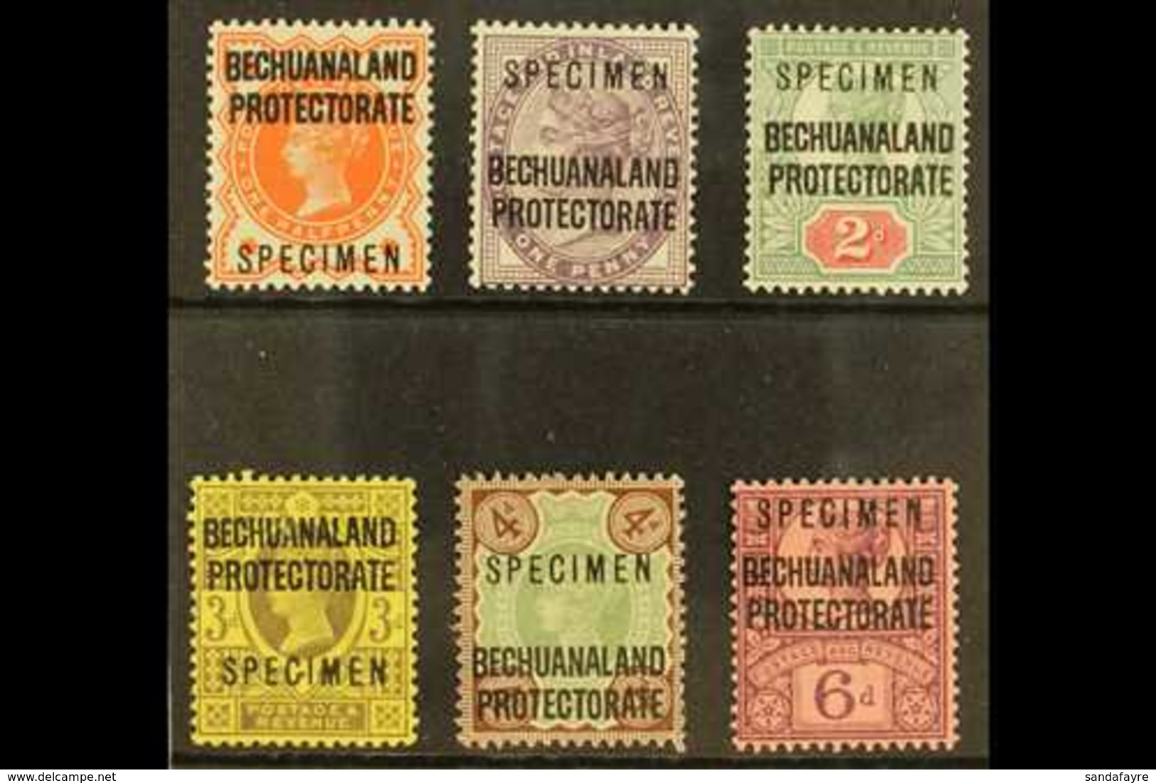 1897 SPECIMENS  Set To 6d (less ½d Blue Green) Opt'd "Specimen", SG 59s/65s (less 60s), Very Fine Mint. (6 Stamps) For M - Autres & Non Classés