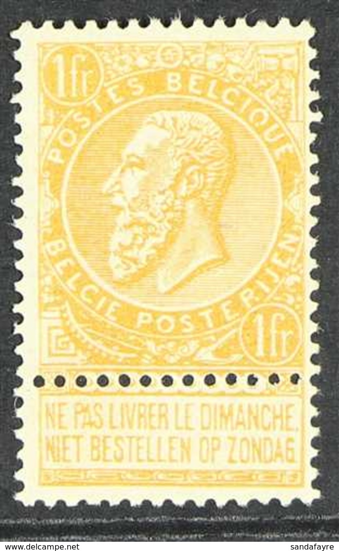 1893-1900  1f Orange King With Label (Michel 69, SG 90, COB 65a), Never Hinged Mint, Fresh. For More Images, Please Visi - Autres & Non Classés