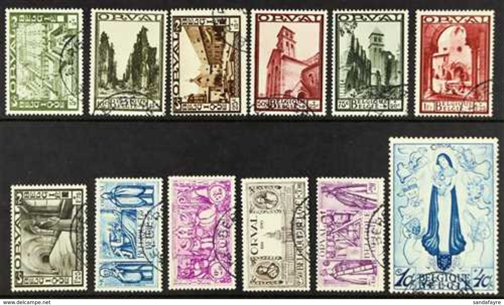1933  Orval Abbey Restoration Fund Complete Set (SG 633/44, Michel 354/65, COB 363/74), Superb Cds Used, Very Fresh & At - Autres & Non Classés