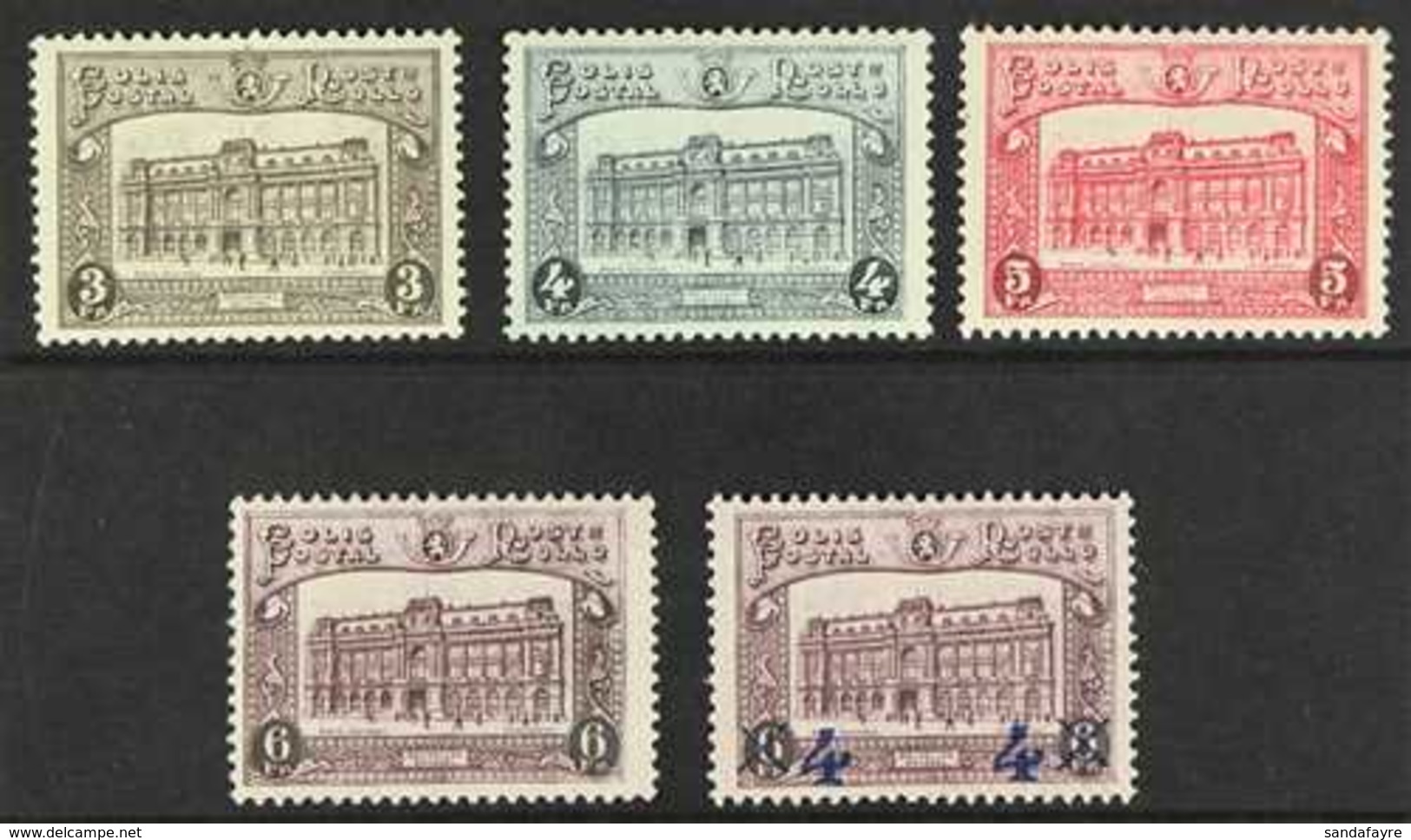 PARCEL POST  1929-30 G.P.O. Brussels Complete Set, Plus 1933 4f On 6f Purple Surcharge (Michel 3/7, SG B526/29 & B645, C - Andere & Zonder Classificatie