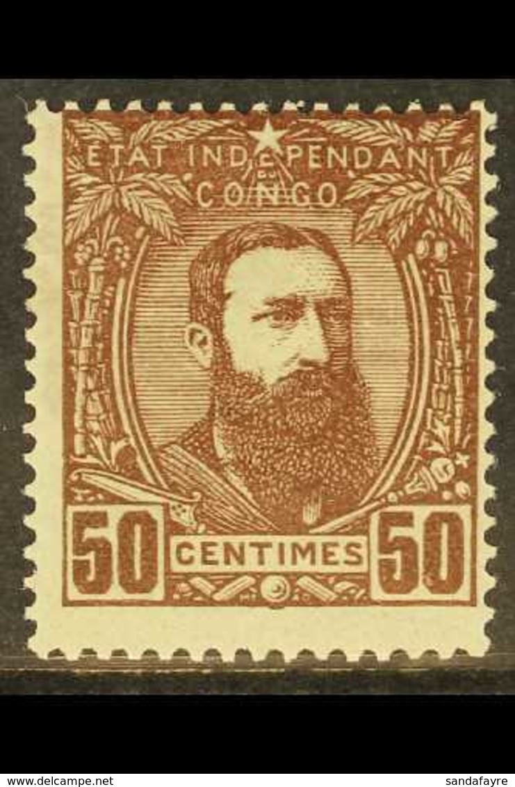 BELGIAN CONGO 1894  50c Chocolate Leopold, COB 9, Never Hinged Mint, Centred To Upper Right. For More Images, Please Vis - Andere & Zonder Classificatie