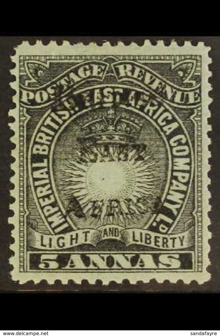 1895  5a Black On Grey-blue, SG 40, Fine Mint. For More Images, Please Visit Http://www.sandafayre.com/itemdetails.aspx? - Afrique Orientale Britannique