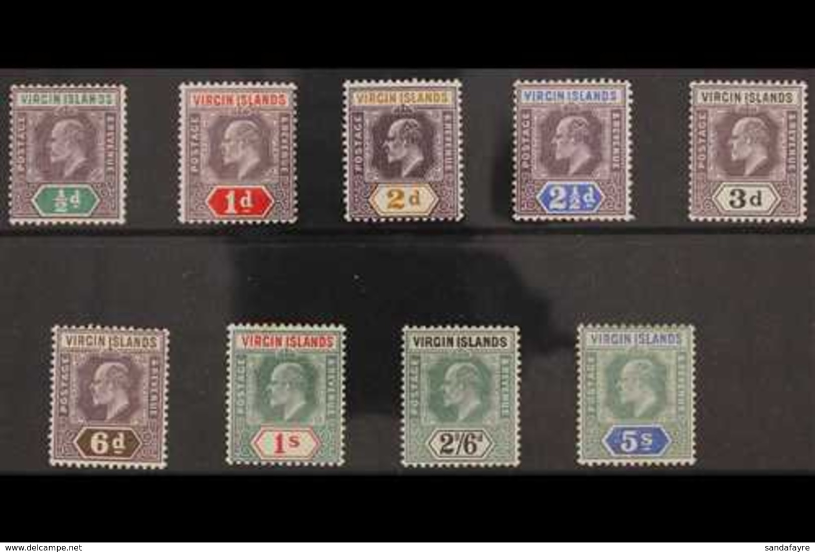 1904  KEVII MCA Wmk Complete Set, SG 54/62, Fine Fresh Mint. (9 Stamps) For More Images, Please Visit Http://www.sandafa - Iles Vièrges Britanniques