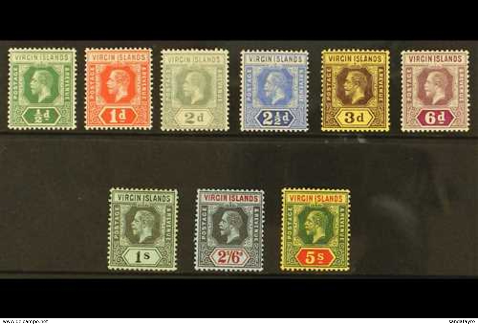 1913-19  Complete Set, SG 69/77, Fine Mint. (9 Stamps) For More Images, Please Visit Http://www.sandafayre.com/itemdetai - Iles Vièrges Britanniques