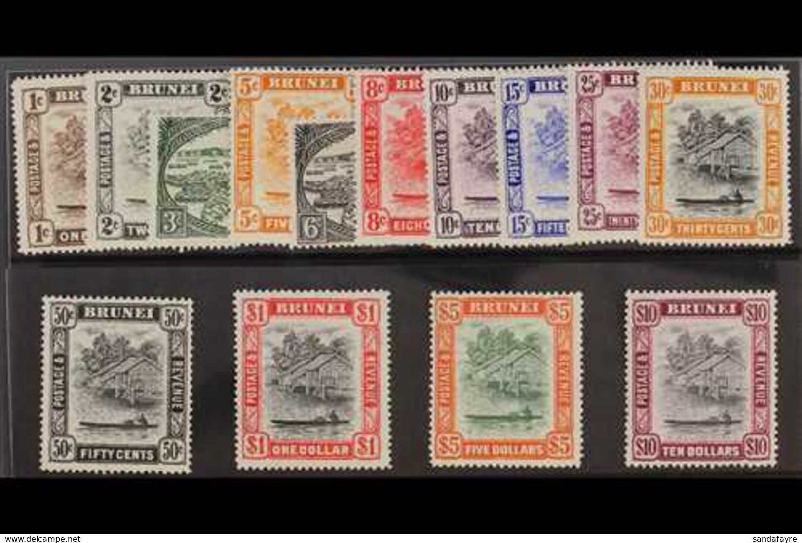 1947-51  Definitives Complete Set, SG 79/92, Never Hinged Mint, (14 Stamps) For More Images, Please Visit Http://www.san - Brunei (...-1984)