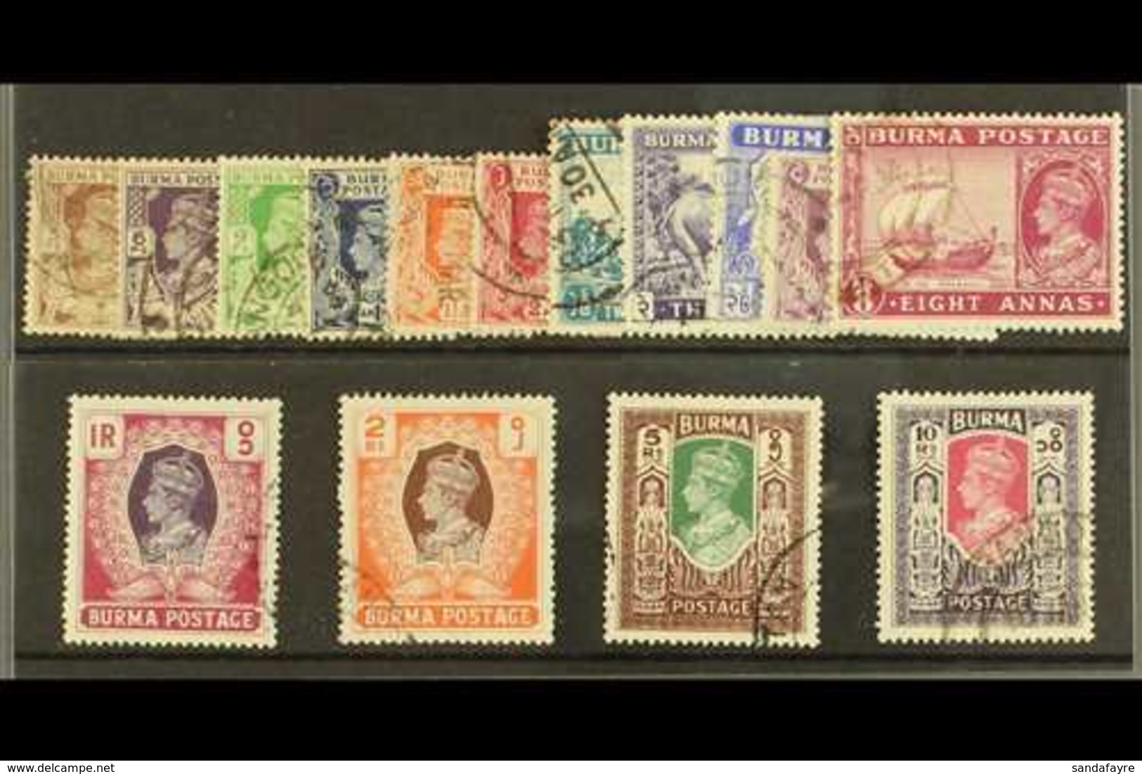 1946  Definitives In New Colours Complete Set, SG 51/63. Fine Used. For More Images, Please Visit Http://www.sandafayre. - Birmanie (...-1947)
