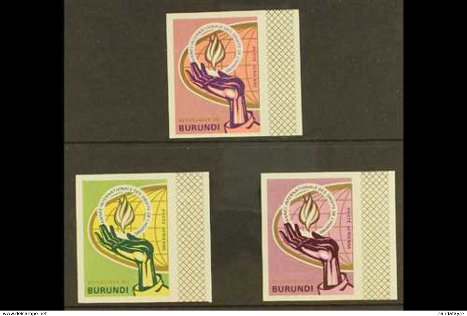 1969 IMPERF PLATE PROOFS  INTERNATIONAL HUMAN RIGHTS Air Post Issue (Scott C285-CB50), Globe, Flame & Hand Proofs, 3 Mar - Autres & Non Classés