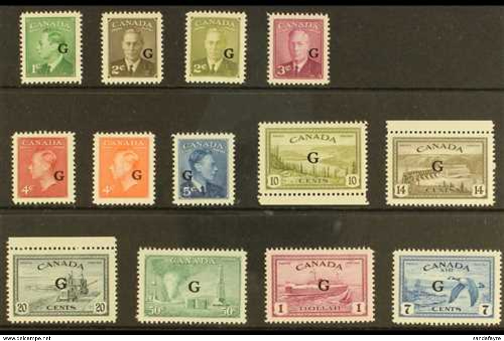 OFFICIALS  1950-52 "G" Overprinted Complete Definitive Set, SG O178/90, Never Hinged Mint (13 Stamps) For More Images, P - Other & Unclassified