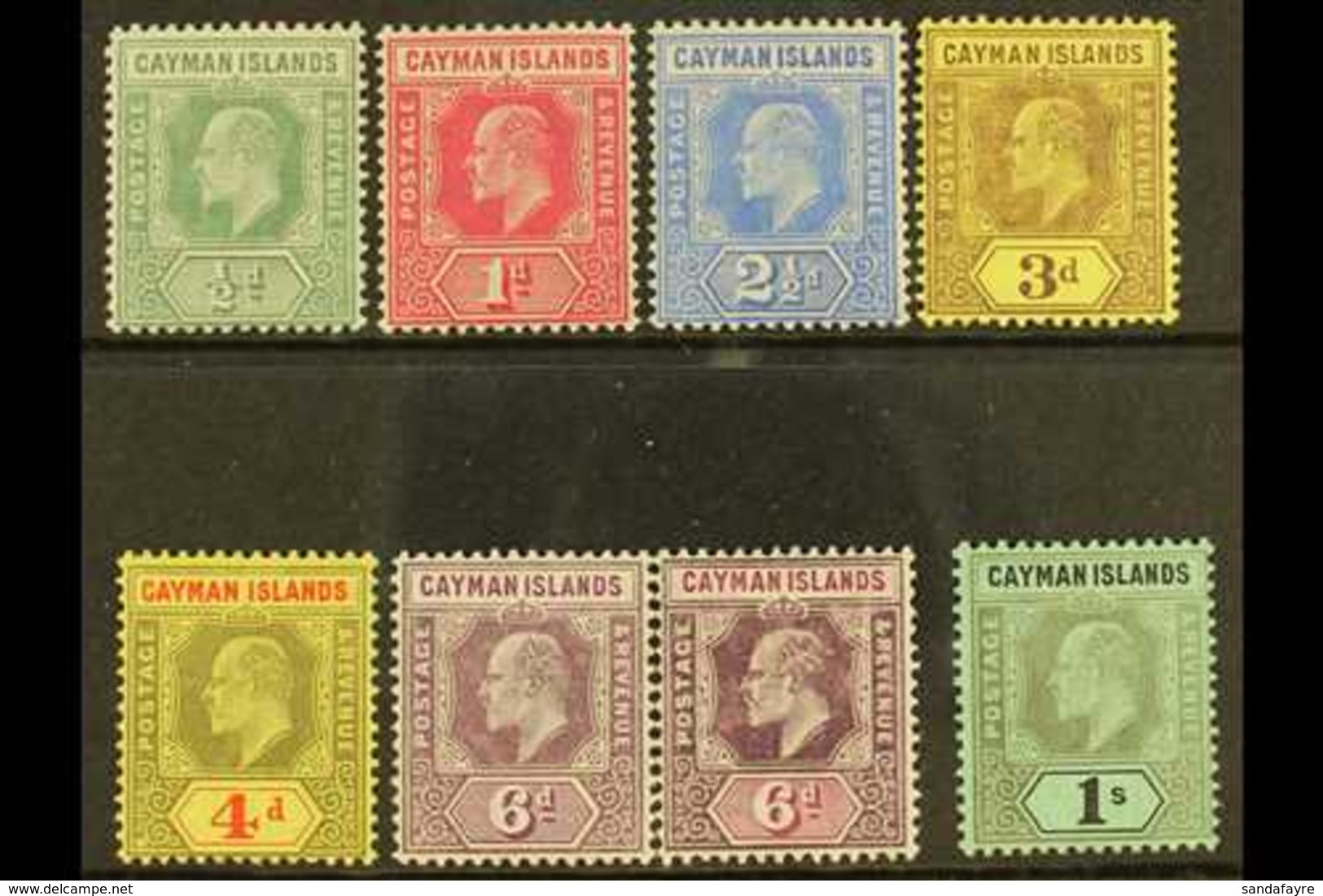 1907-09  MCA Wmk Set Inc Both 6d Shades To 1s, SG 25/31, Fine Mint (8 Stamps) For More Images, Please Visit Http://www.s - Cayman Islands