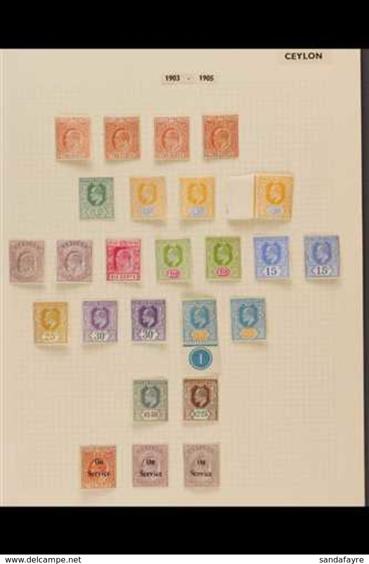 1903-1910 KEVII MINT COLLECTION  With Some Shades On Leaves, Includes 1903-05 Set, 1904-05 Set, 1908 Set, 1910-11 Set (e - Ceylan (...-1947)